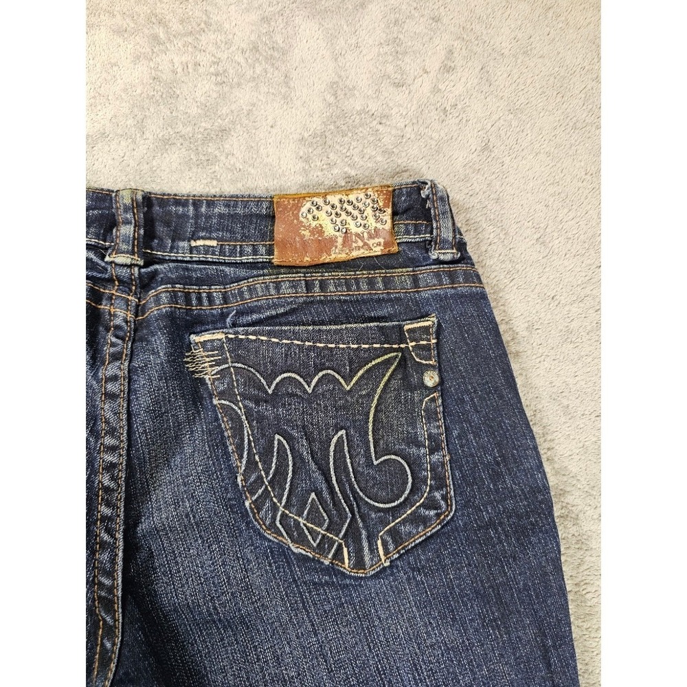 Mek Denim Moscow Slim Boot Jeans Dark Wash Embroidered y2k cowgirl festival 2000